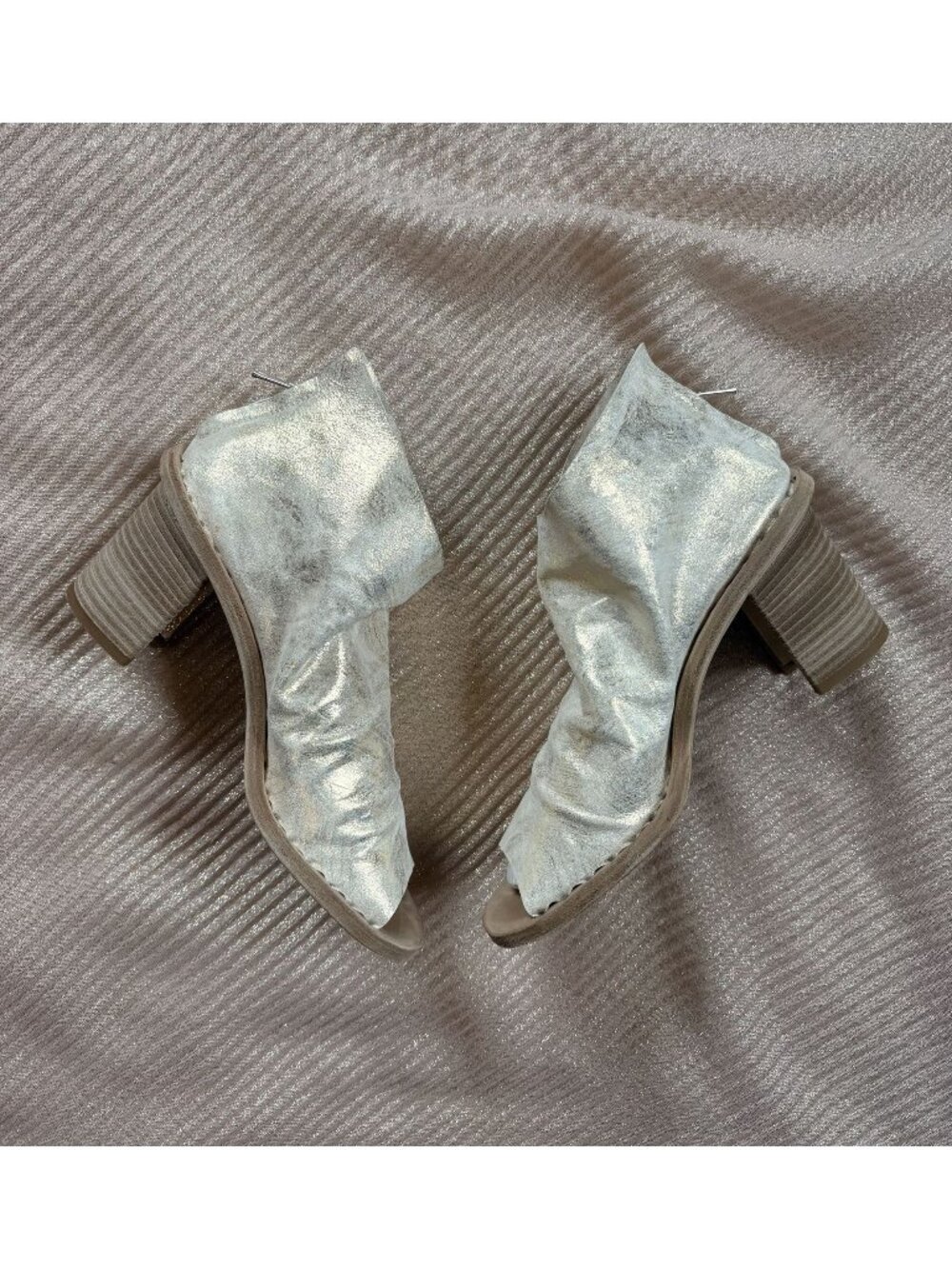 Officine Creative Laboratorio Platino Sandal Bootie Metallic 37.5 Open-toe Block